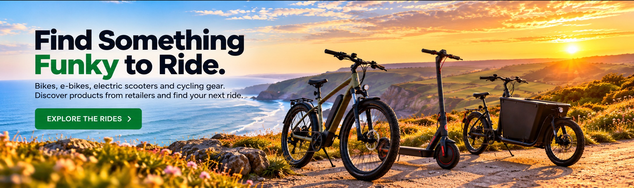Find something funky to ride: bikes, e-bikes, electric scooters and cycling gear